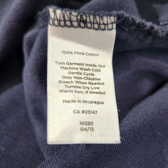 Talbots 100% Pima Cotton Navy Scoop Neck 3/4 Sleeve Tee Women's Size M - Picture 11 of 11